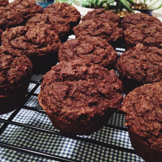 chocolate oat muffins